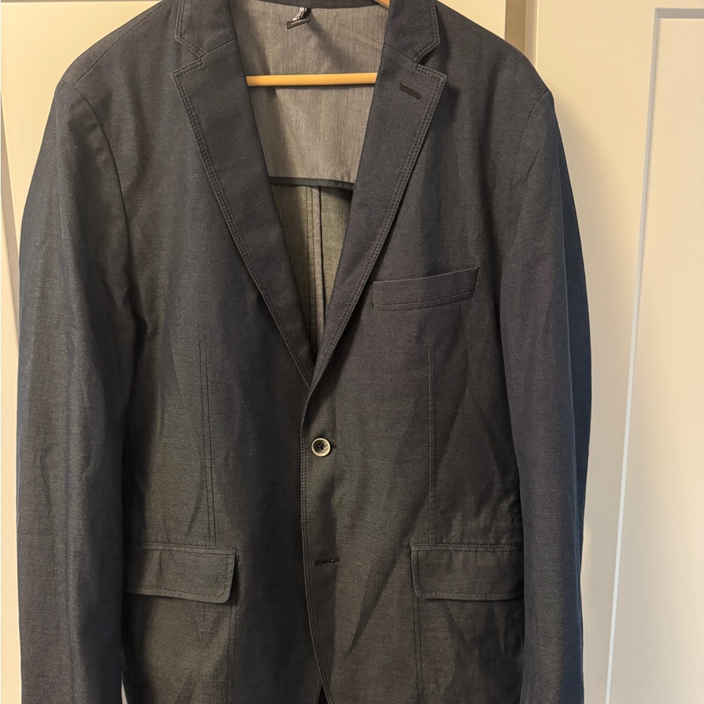Hugo Boss 44R Men Denim Sport Coat Modern Fit Blazer